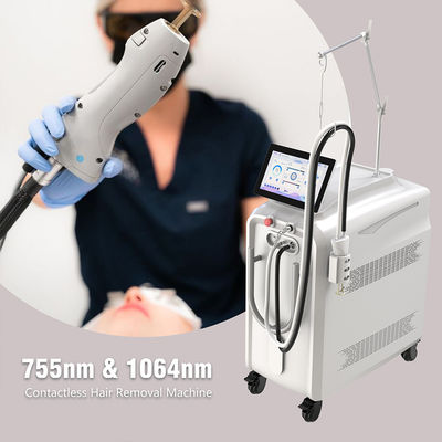Alexandrite Laser Double Wave 755Nm 1064Nm Long Pulse Nd Yag Laser Hair Removal Machine