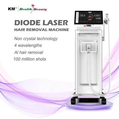 KM D16 White shell Portugal Depilation Diodo 755nm 3 Wave 810nm 808 nm Diode Laser Hair Removal Machine 